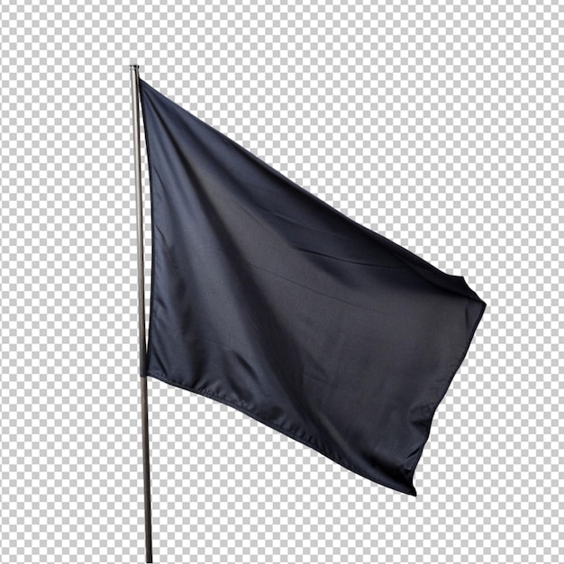 Psd de una bandera negra sobre un fondo transparente