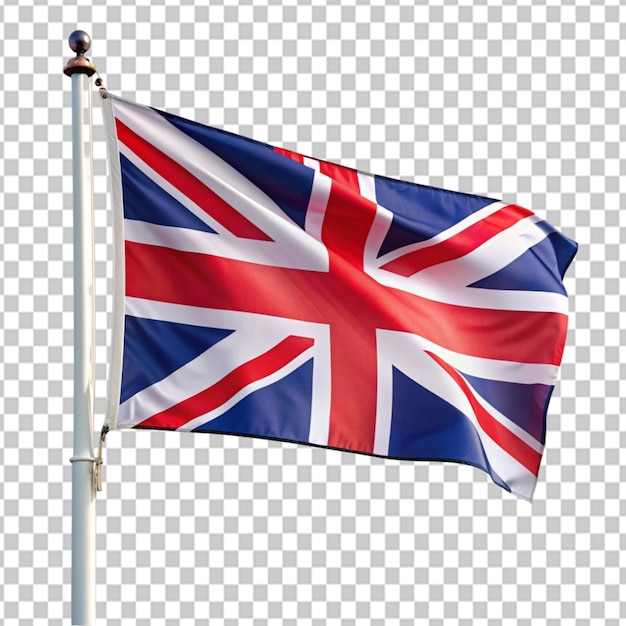 Psd de una bandera del reino unido sobre un fondo transparente