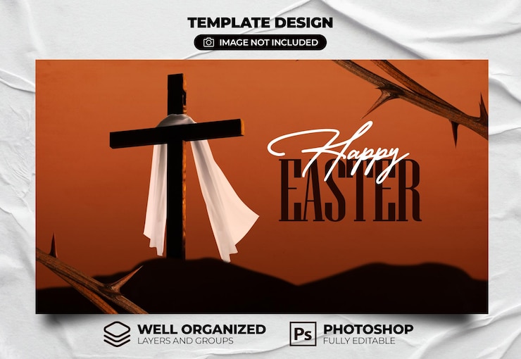 PSD psd banner felices pascuas para el cristianismo en portugués
