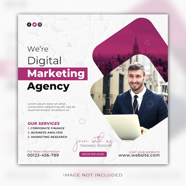 PSD-Banner für digitales Marketing oder Corporate-Social-Media-Vorlage für Instagram-Posts