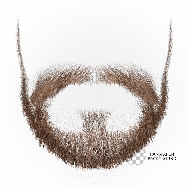Psd barba bigode isolado renderização 3d