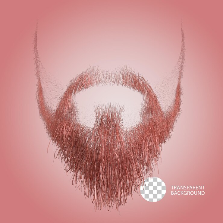 PSD psd barba bigote aislado renderizado en 3d