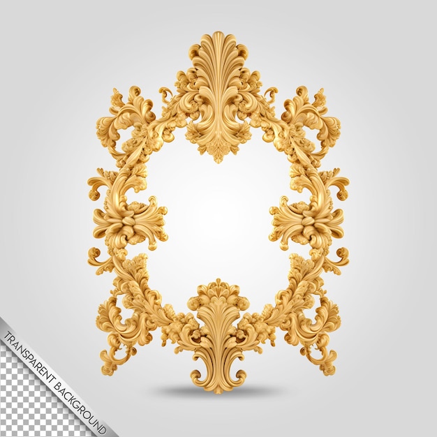 PSD Barockrahmen Gold transparenter Hintergrund
