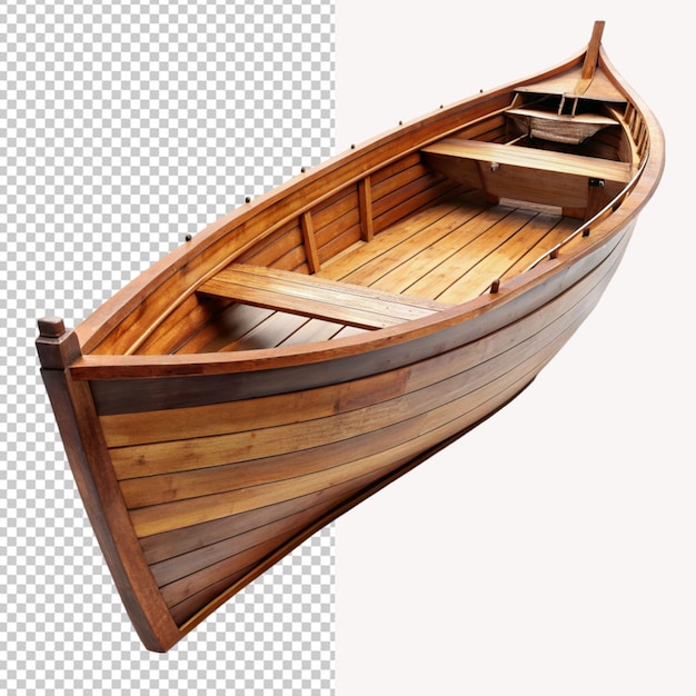 PSD psd d'un bateau en bois sur un fond transparent