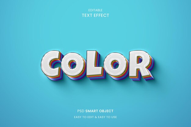 PSD bearbeitbare Textfarbe mit 3D-Stileffekt
