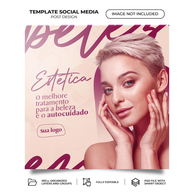 PSD Beauty Media Post Vorlage Banner Instagram Vorlage Brasilianisches Portugiesisch