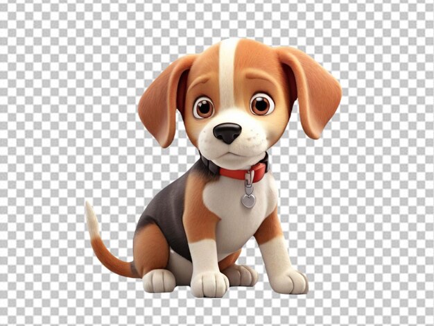 Psd de un bebé beagle de dibujos animados en 3d