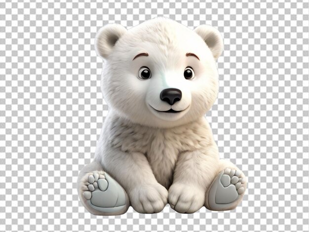 PSD psd de un bebé de dibujos animados en 3d oso polar