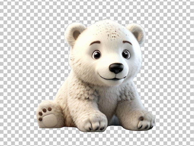 Psd de un bebé de dibujos animados en 3d oso polar