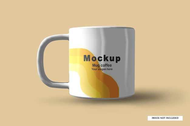 PSD-Becher auf gelbem Hintergrund-Mockup