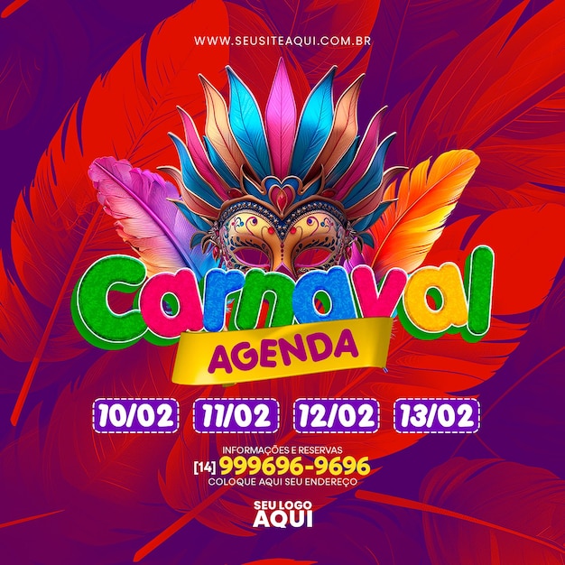 PSD psd-beitrag für die social-media-karnevalsparty festa de carnaval