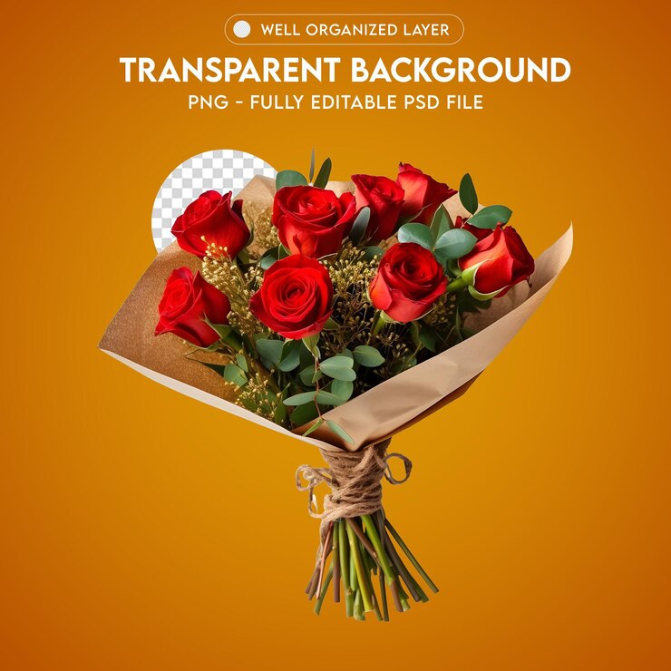 PSD Bellissimo bouquet di fiori PNG trasparente