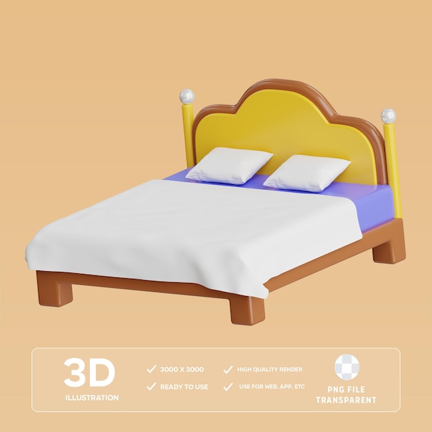 PSD-Bett 3D-Illustration