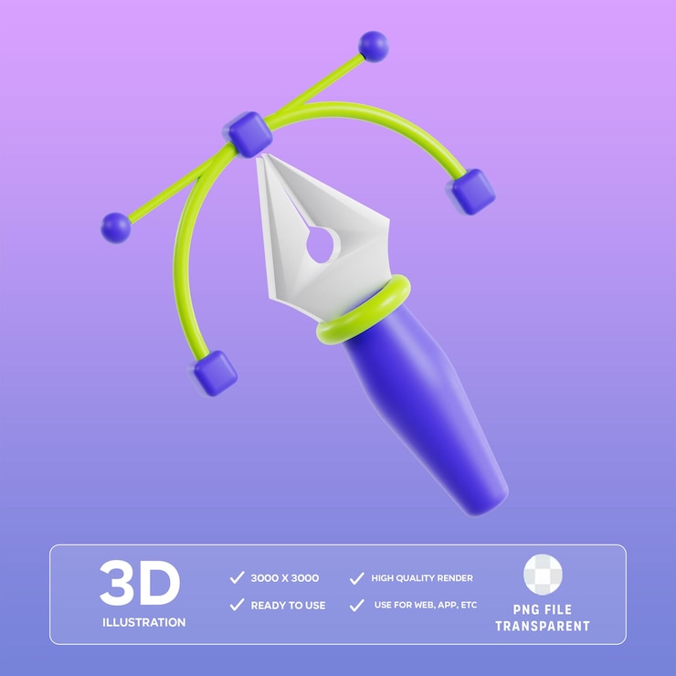 PSD psd bezier 3d illustration