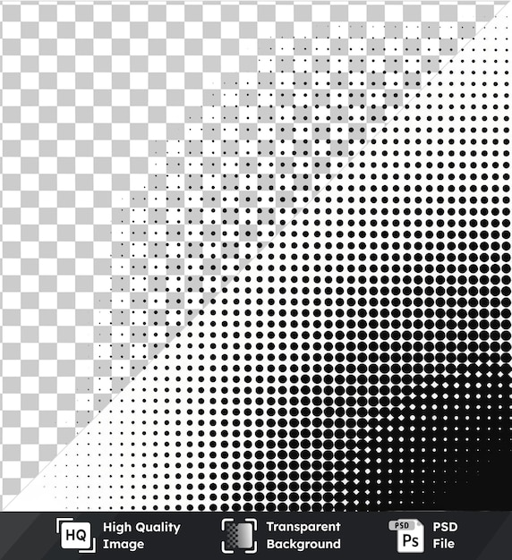 PSD psd-bild geometrische halbtonpunkte vektorsymbol monochrome schwarze punkte auf einem isolierten hintergrund