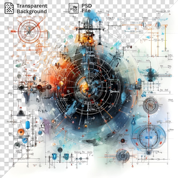 PSD psd-bild realistische fotografische quantenphysiker gleichungen in einem kreis