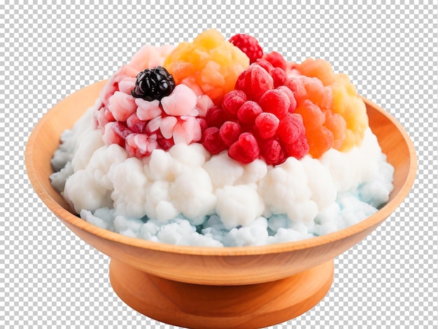 PSD psd bingsu coréenne à la glace rasée png sur un fond transparent