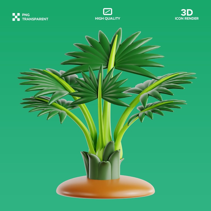 PSD psd bismarck palm 3d illustration