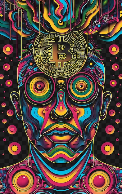 PSD psd bitcoin et cryptocurrency art découvrez des affiches au néon, des bannières, des flyers pour le collage de conception de t-shirts