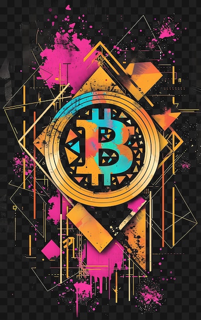 PSD psd bitcoin et cryptocurrency art découvrez des affiches au néon, des bannières, des flyers pour le collage de conception de t-shirts