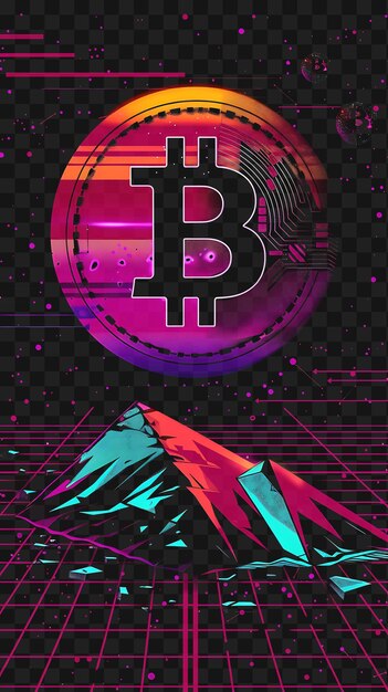 PSD psd bitcoin y cryptocurrency art descubre carteles de neón pancartas volantes para collage de diseño de camisetas