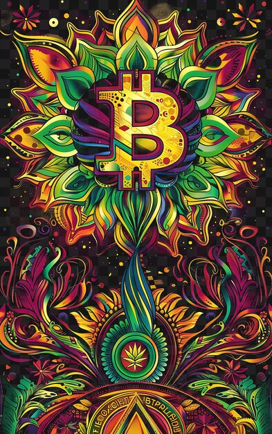 PSD psd bitcoin y cryptocurrency art descubre carteles de neón pancartas volantes para collage de diseño de camisetas