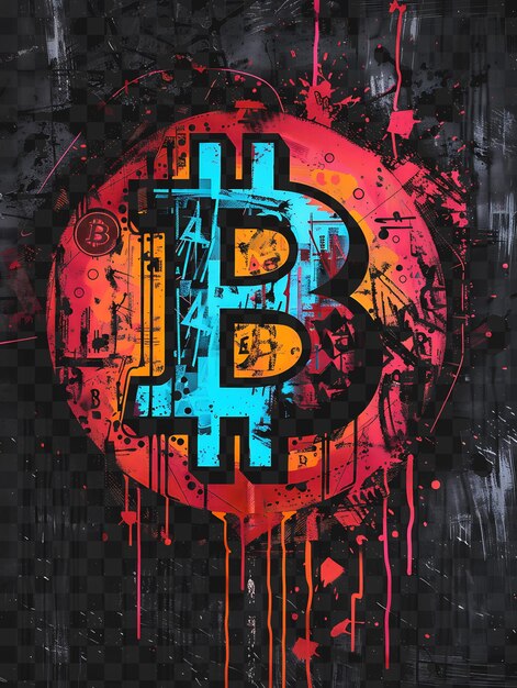 PSD psd bitcoin y cryptocurrency art descubre carteles de neón pancartas volantes para collage de diseño de camisetas