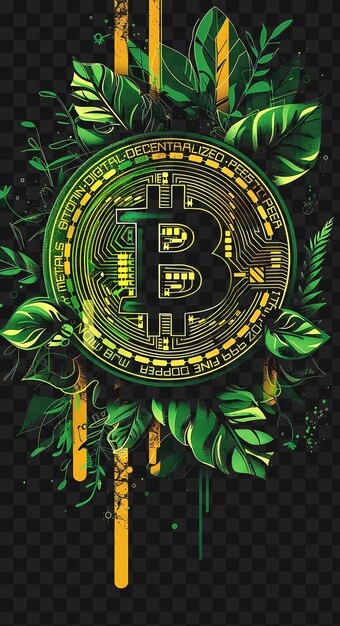 PSD psd bitcoin y cryptocurrency art descubre carteles de neón pancartas volantes para collage de diseño de camisetas