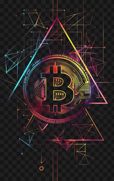 PSD psd bitcoin y cryptocurrency art descubre carteles de neón pancartas volantes para collage de diseño de camisetas