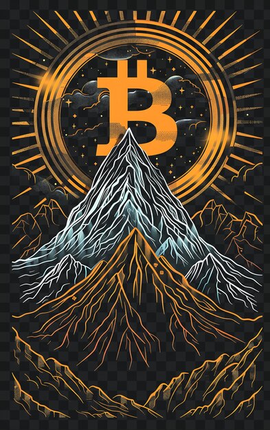 Psd bitcoin y cryptocurrency art descubre carteles de neón pancartas volantes para collage de diseño de camisetas