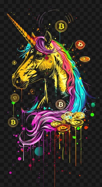 PSD psd bitcoin e criptomoeda arte descubra cartazes de néon banners flyers para tshirt design collage