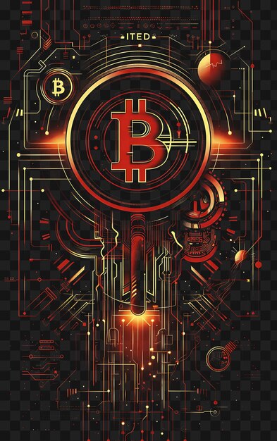 PSD psd bitcoin e criptomoeda arte descubra cartazes de néon banners flyers para tshirt design collage