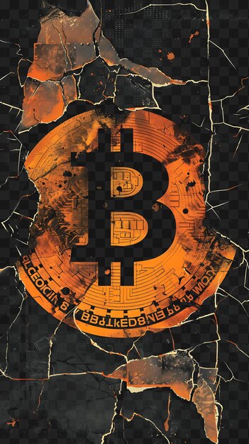 PSD psd bitcoin e criptomoeda arte descubra cartazes de néon banners flyers para tshirt design collage