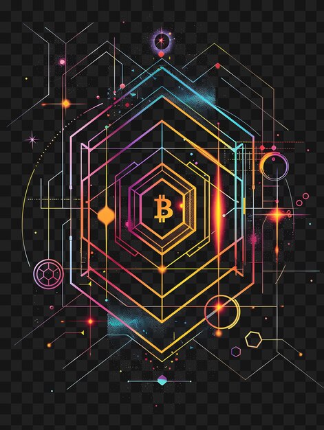 PSD psd bitcoin e criptomoeda arte descubra cartazes de néon banners flyers para tshirt design collage