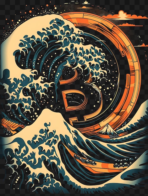 PSD psd bitcoin e criptomoeda arte descubra cartazes de néon banners flyers para tshirt design collage
