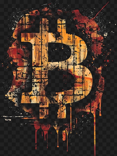 PSD psd bitcoin und kryptowährung kunst entdecken sie neon plakate banner flyer für t-shirt design collage
