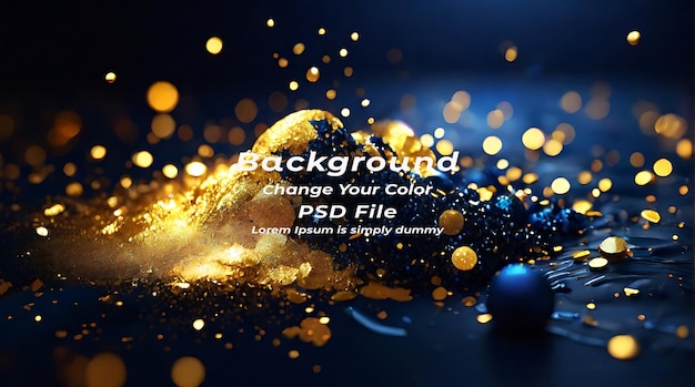 PSD psd black background abstract glitter lights gold and black bokeh background black texture dark