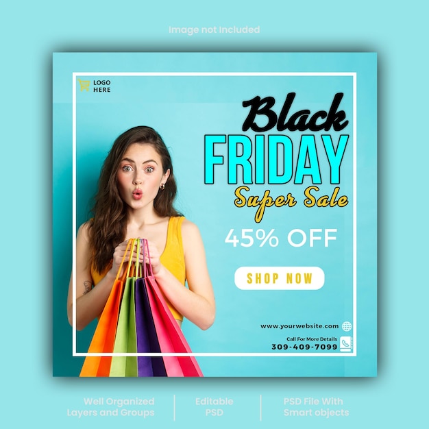 PSD Black Friday Fashion Social-Media-Beitragsdesign
