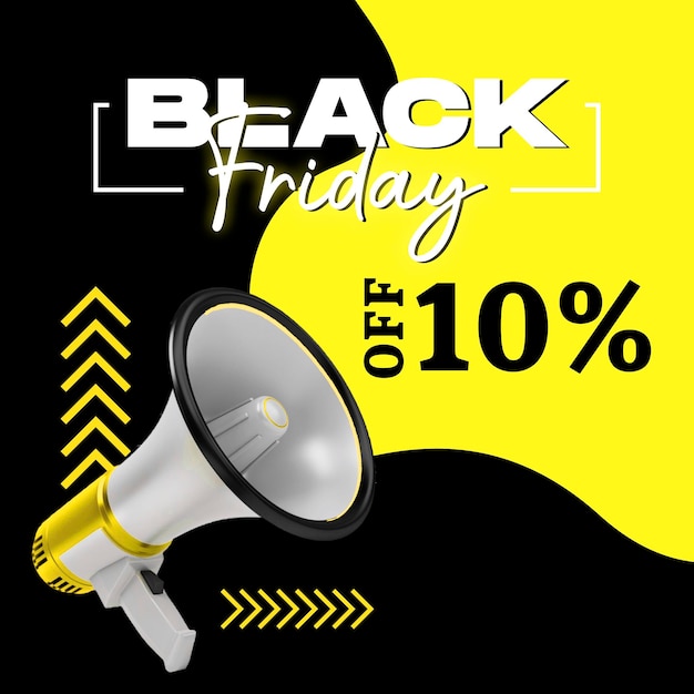 PSD psd black friday postagem de mídia social e modelo de design de banner de venda de desconto