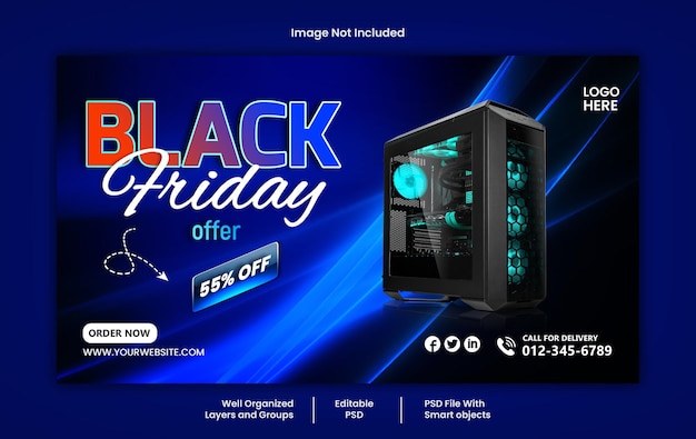 Psd black friday social media web-banner-vorlage premium