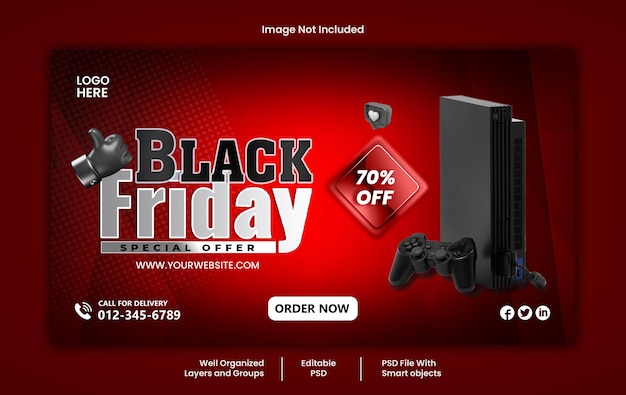 PSD psd black friday social media web-banner-vorlage premium