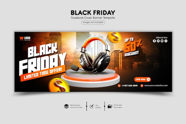 PSD psd black friday super venda modelo de capa do facebook