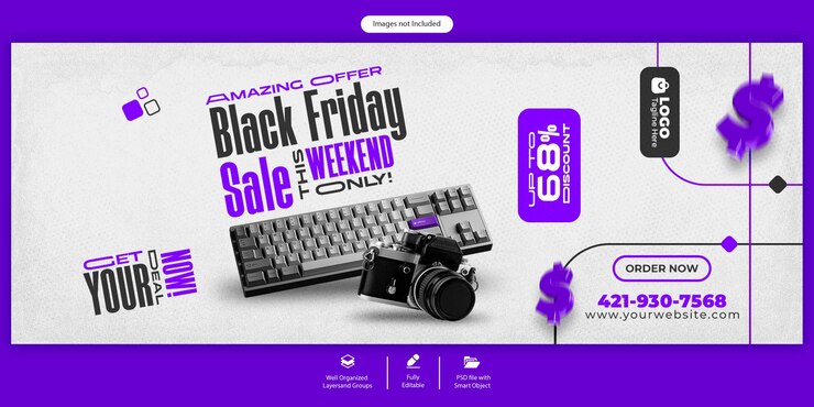 PSD psd black friday super vendita modello di copertina facebook