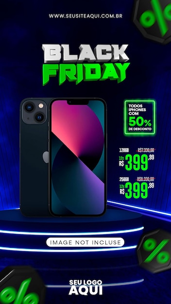 PSD Black Friday súper venta de Instagram y Facebook plantilla de banner de la historia