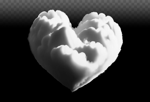 PSD blanc en forme de coeur nuages isolés prime Un nuage en forme de coeur png nuage d'amour