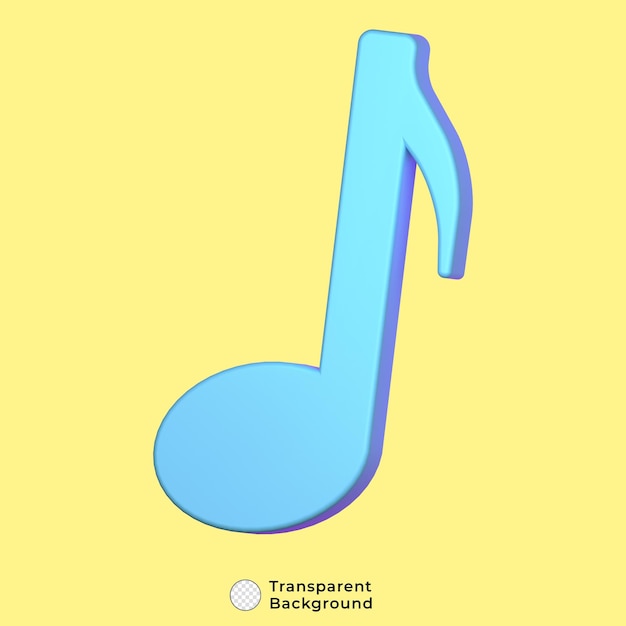 Psd blaues musiknotensymbol 3d-illustration