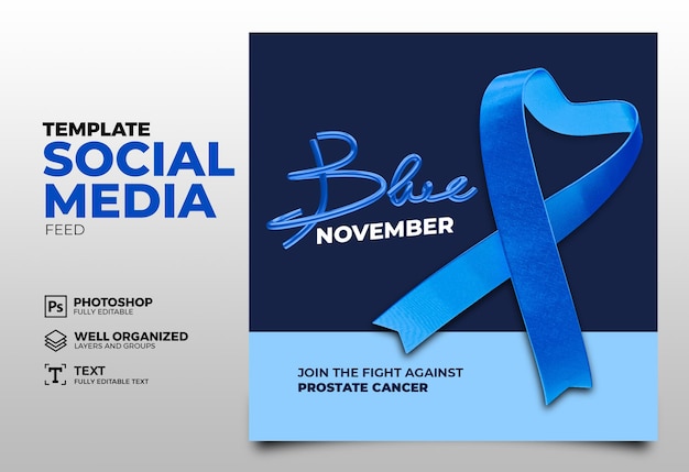 PSD psd blaues november-social-media-vorlagenbanner