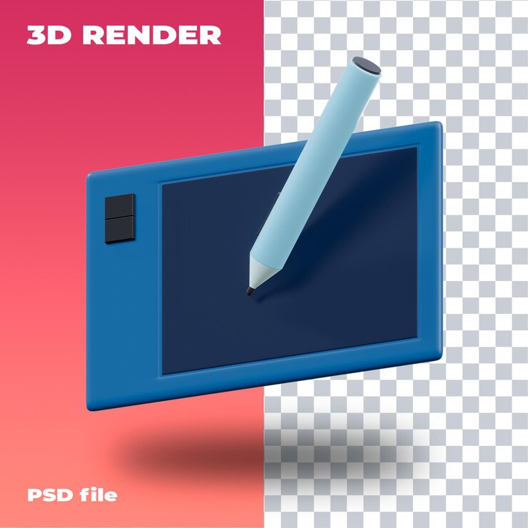 PSD psd bloc de dibujo 3d icono de alta resolución transparente 3d render
