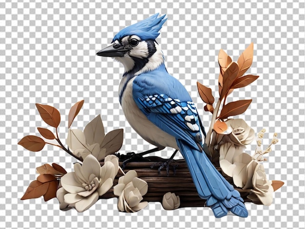 PSD psd d'un blue jay en 3d