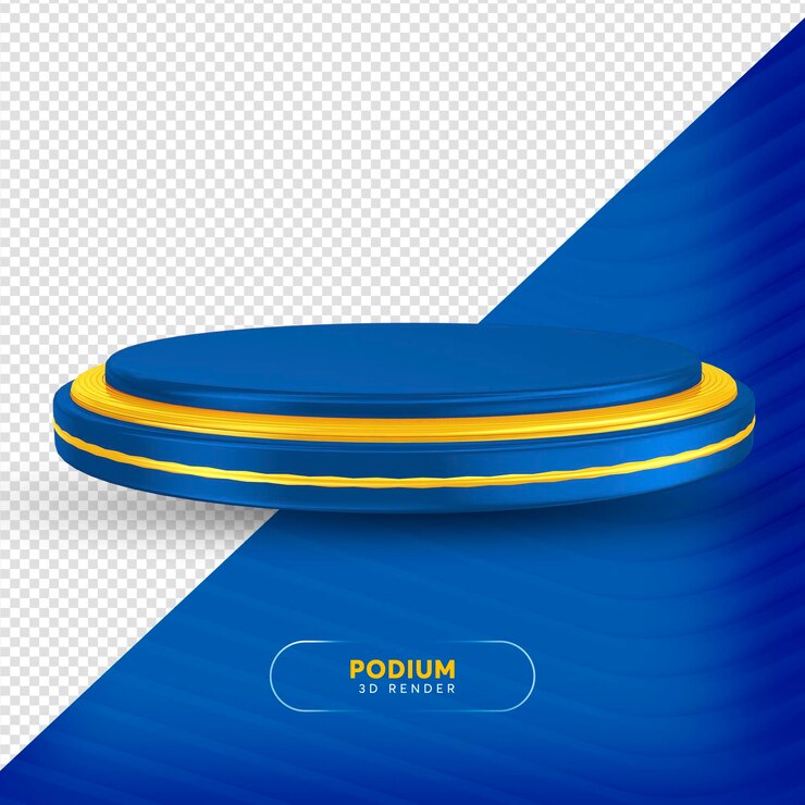 PSD psd blue podium 3d para composição